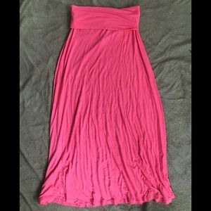 Popular Basics Hot Pink Maxi Skirt
